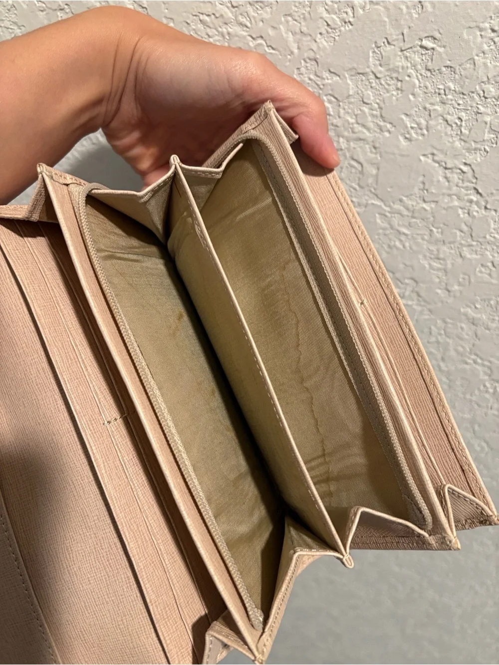 Furla Blush Biege Saffiano Leather Continental Wallet